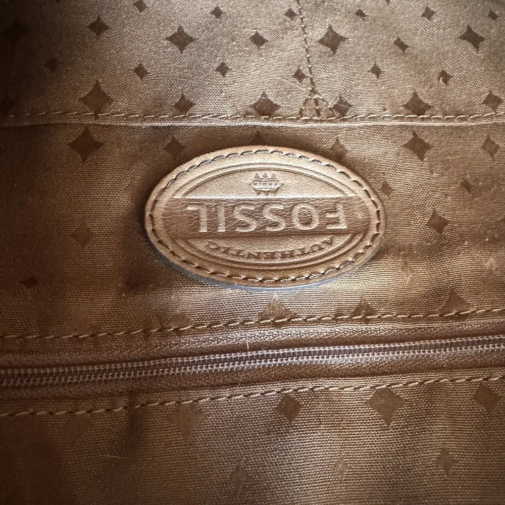 Fossil Explorer X-Large Foldover Crossbody Tote Brown Multicolor -